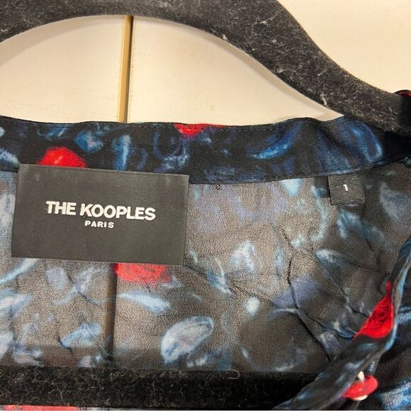 The Kooples Button Up Blouse Women’s 1 Floral Semi Sheer Long Sleeve - Picture 3 of 7